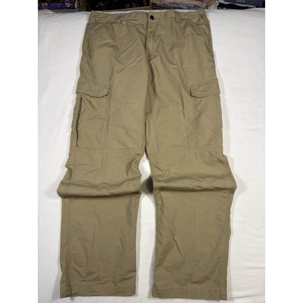 Carhartt Force Mens 36x32 Tan Relaxed Fit Ripstop Cargo Work Pants BN4200-M